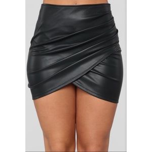In A Love Affair Faux Leather Skirt
